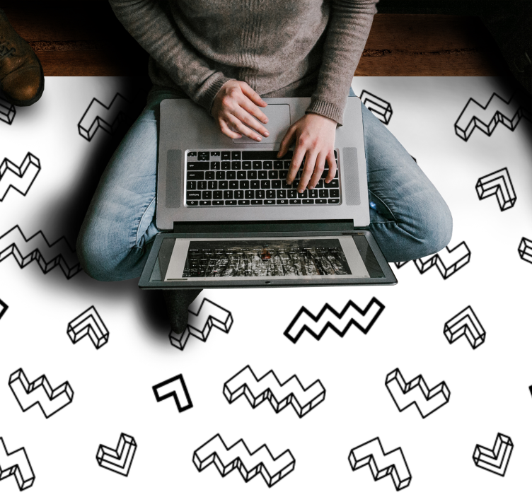 Dristige kantete mønstre Vinyl teppe flere barn - Tenstickers