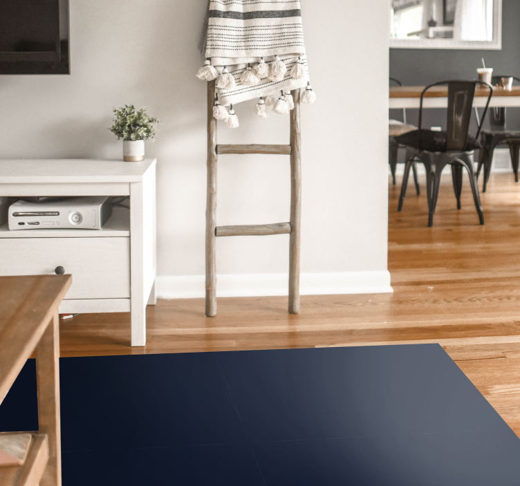 Dyp marineblå vinyl teppe minimalistisk - Tenstickers