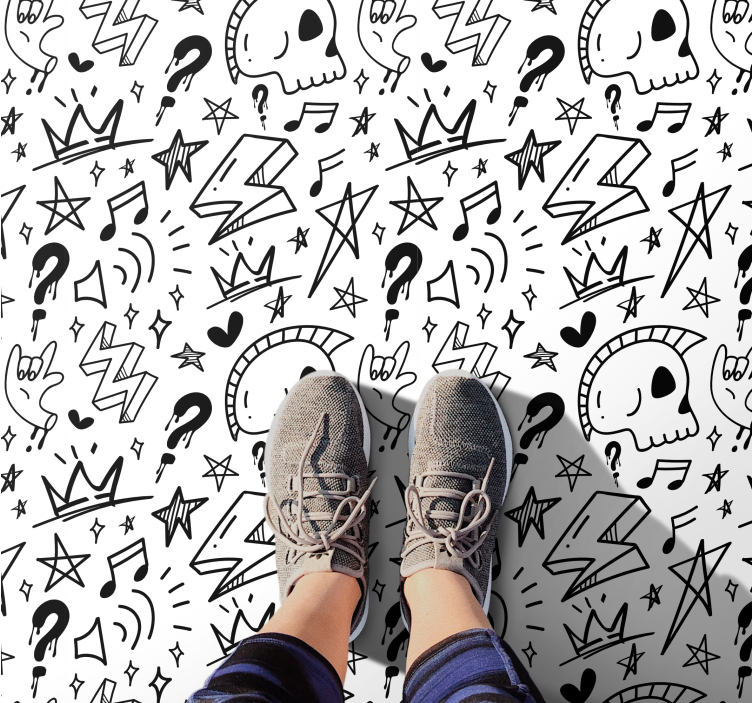 Eklektiske tenåringsmønstre ungdom vinyl teppe - Tenstickers