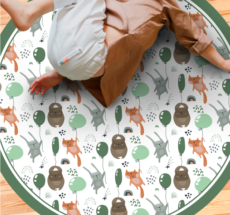 Ekorn bjørn søt kanin vinyl teppe stue - Tenstickers