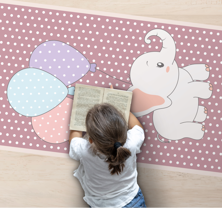 Elefantballonglek baby vinylteppe - Tenstickers