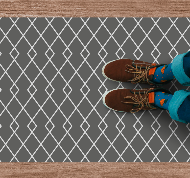 Elegant diamantarrangement vinyl teppe geometrisk - Tenstickers