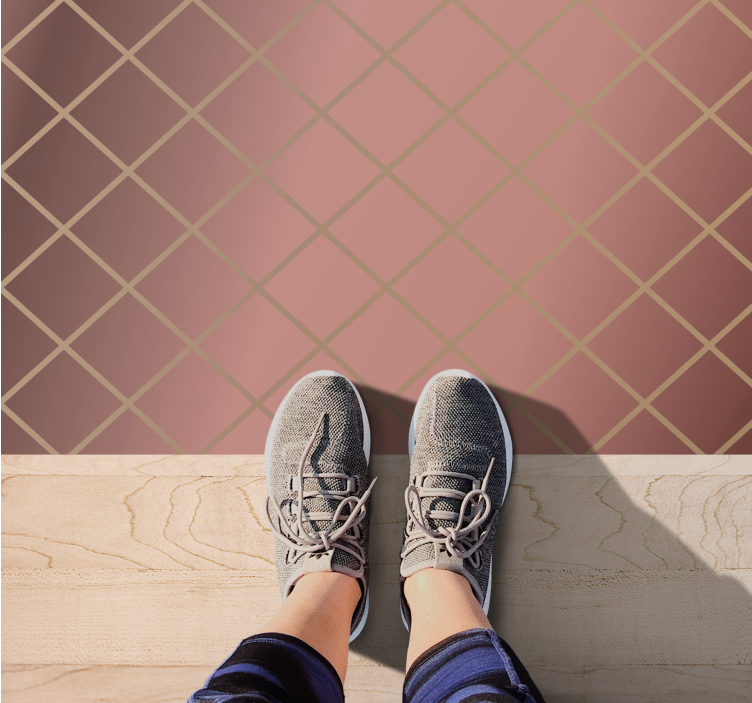 Elegant diamantmønster vinyl teppe moderne - Tenstickers