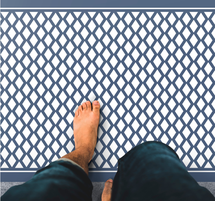 Elegant diamantmotiv vinyl teppe geometrisk - Tenstickers