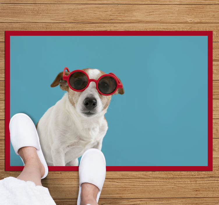 Elegant hundeportrett vinyl teppe dyr - Tenstickers