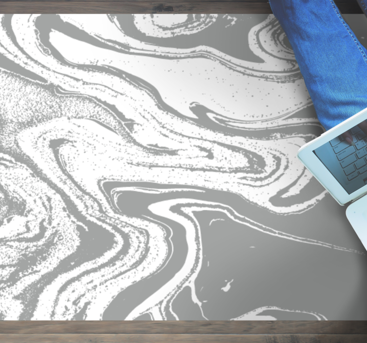 Elegant grå virvel marmor vinylteppe - Tenstickers