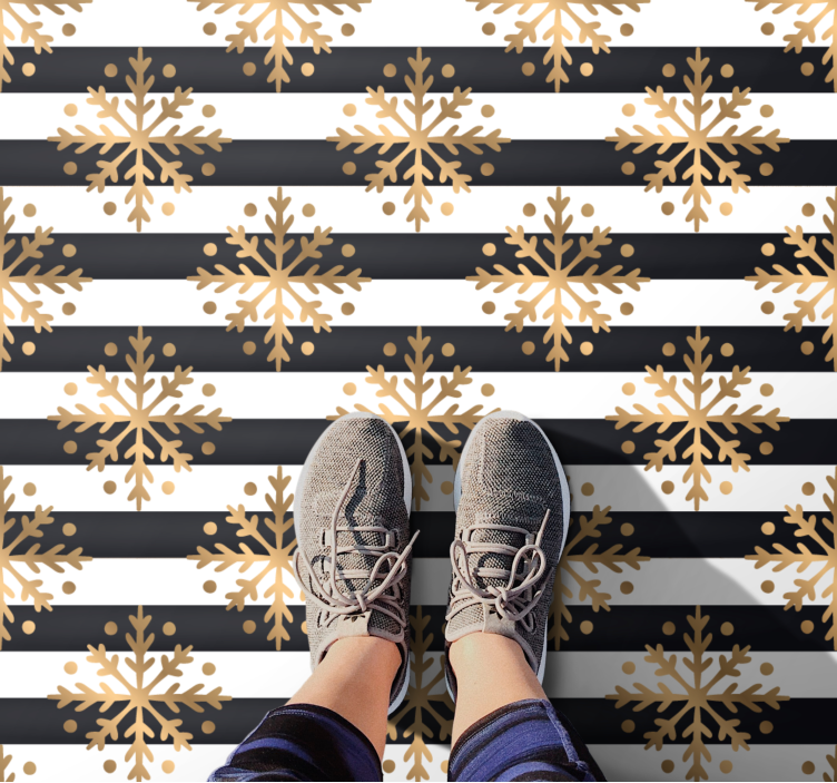 Elegant snøfnuggmønster Jul vinyl teppe - Tenstickers