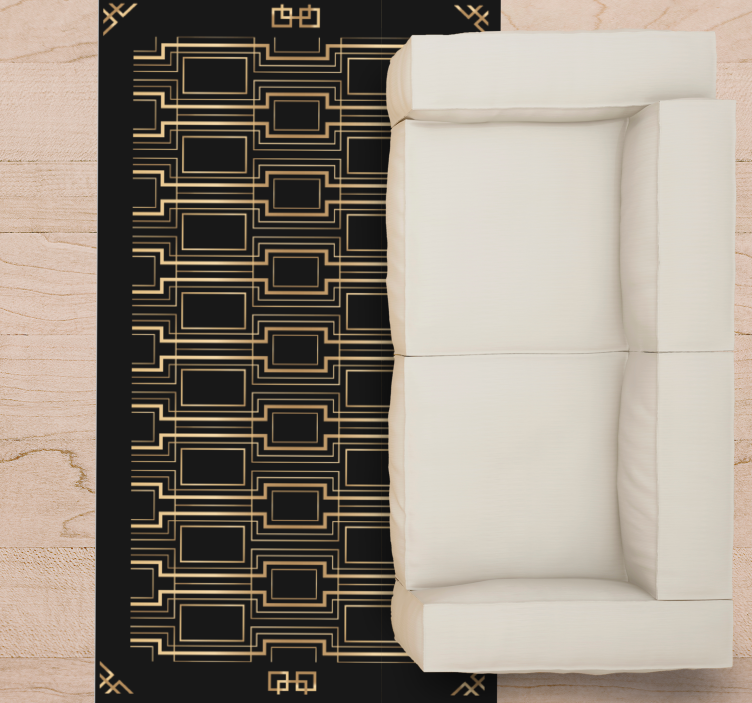 Elegante geometriske mønstre vinyl teppe moderne - Tenstickers