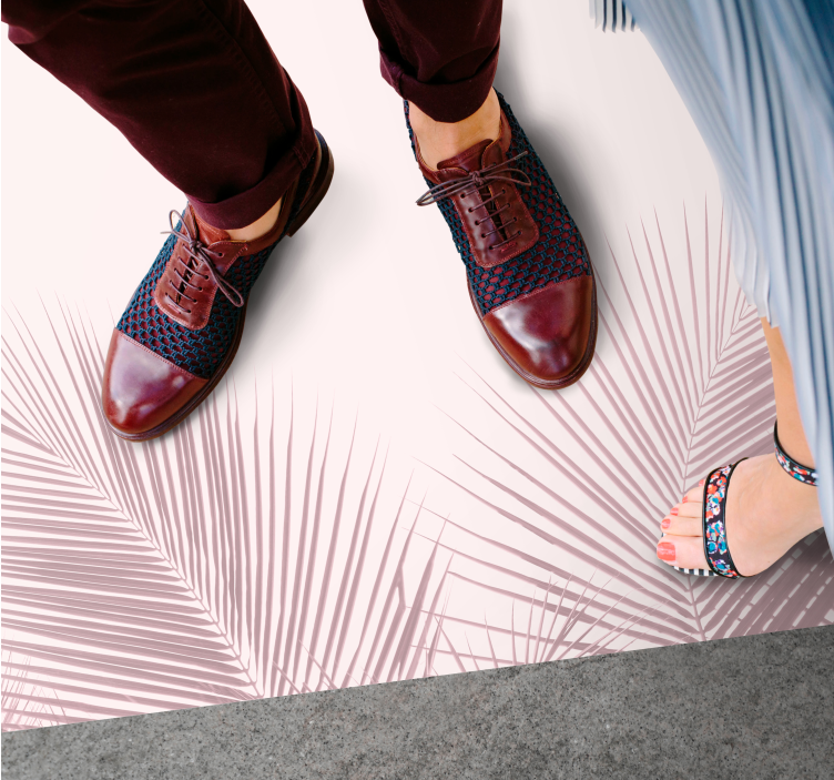 Elegante palmebilder vinyl teppe blomster og planter - Tenstickers