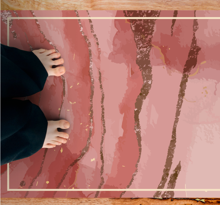 Elegante rosa virvler marmor vinylteppe - Tenstickers