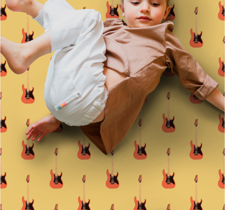 Elektrisk gitarfokal vinyl teppe ungdom - Tenstickers