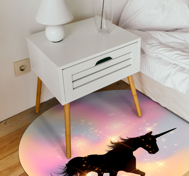 Enhjørning hologram gradient bakgrunn dyre vinyl teppe - Tenstickers