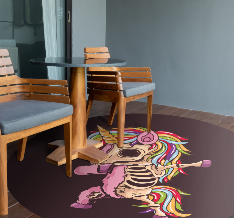 Enhjørning zombie dabbing halloween vinyl teppe - Tenstickers