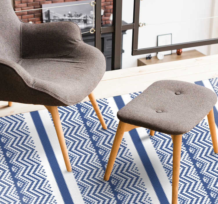 Enkle blå striper teppe - Tenstickers