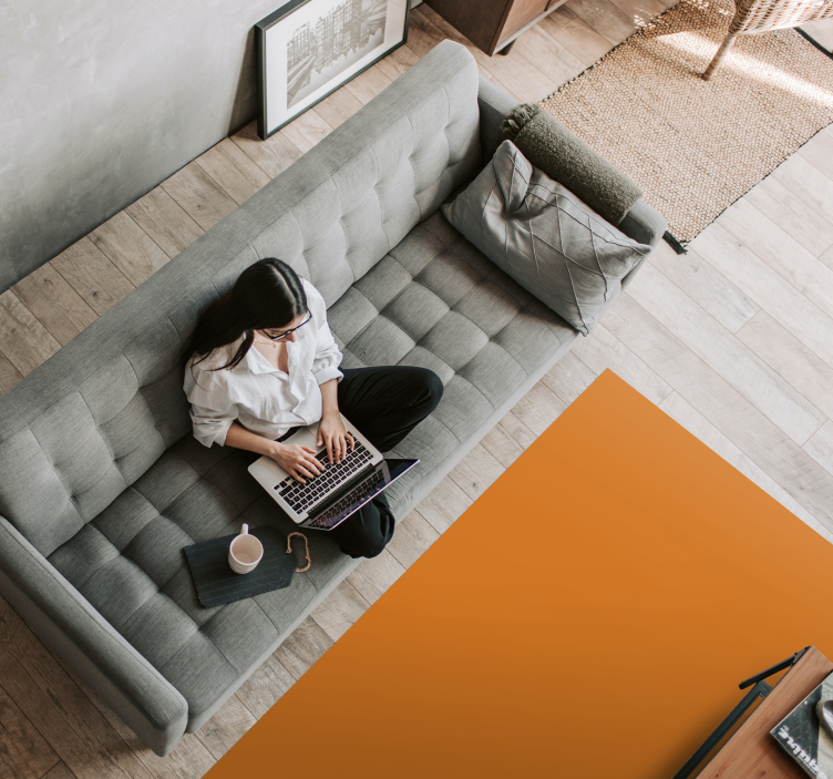 Ensfarget oransje overflate vinyl teppe stue - Tenstickers