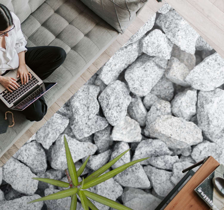 Ensom vill plante knust stein vinylteppe - Tenstickers