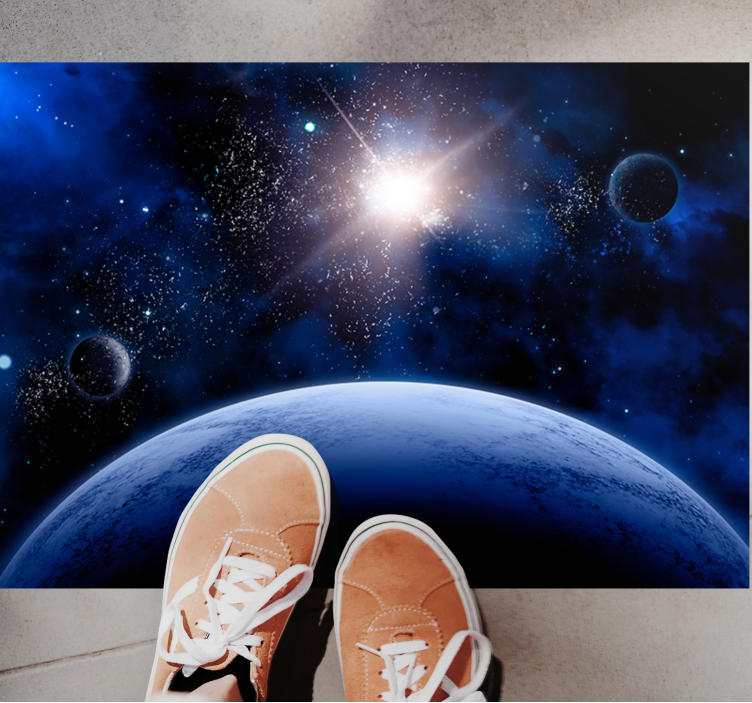 Estetisk himmel med stjerner vinyl teppe soverom - Tenstickers