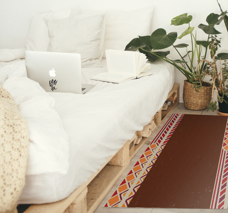 Etnisk grensemønster vinyl teppe etnisk - Tenstickers