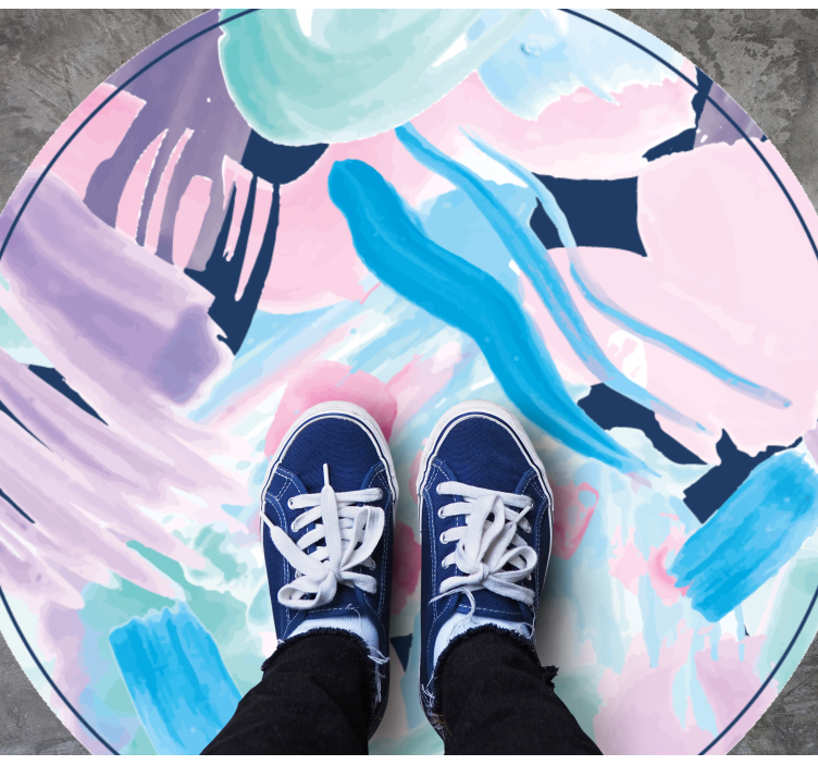 Fargerik abstrakt kunst vinyl teppe minimalistisk - Tenstickers