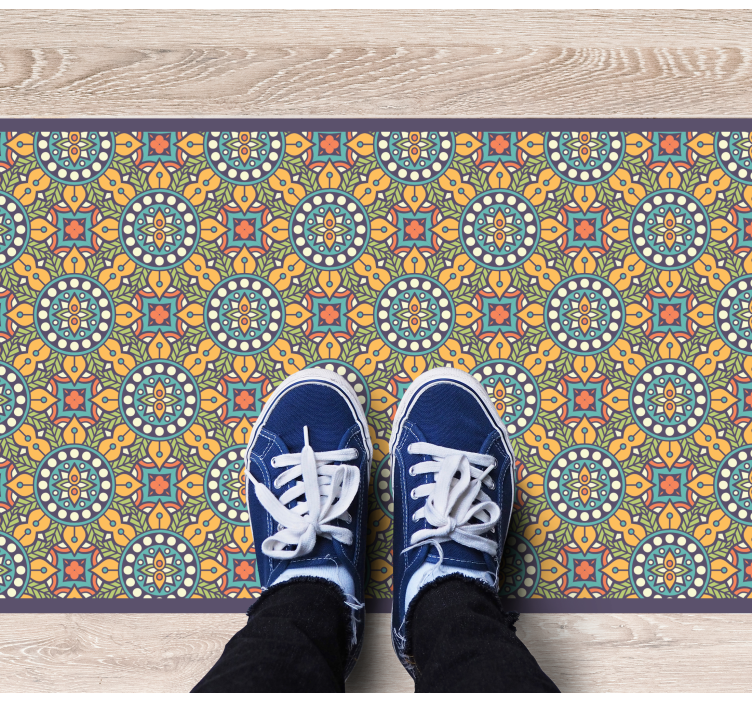 Fargerik gul komposisjon vinyl teppe mosaikk - Tenstickers