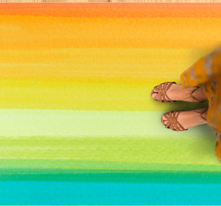 Fargerike akvarellstriper tekstur vinyl teppe - Tenstickers