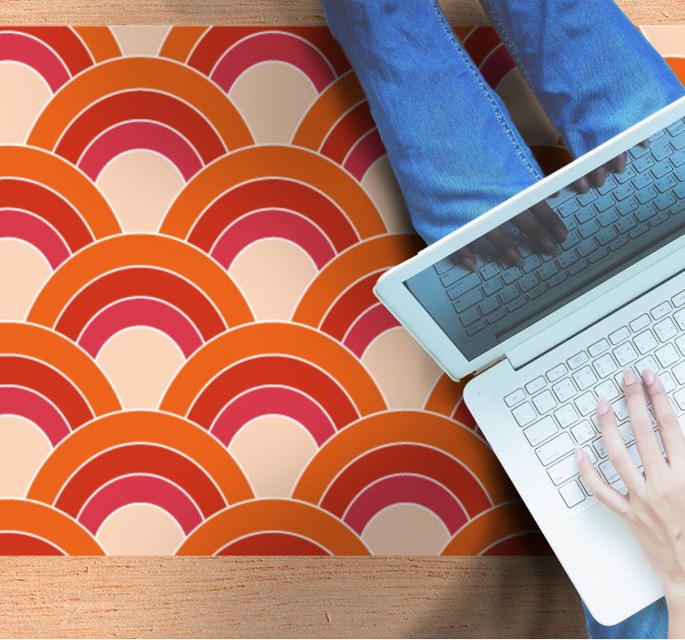Fargerike buede mønstre vinyl teppe geometrisk - Tenstickers