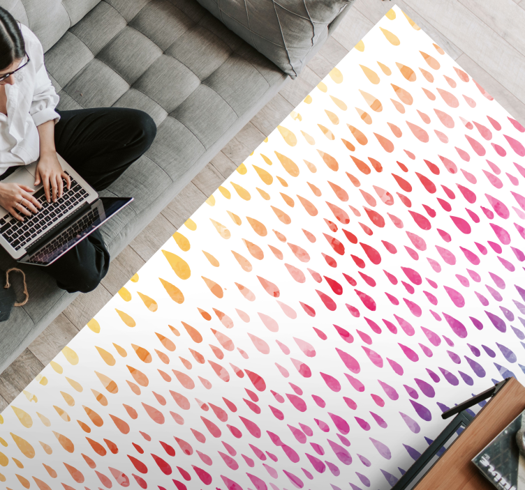 Fargerike drops mosaikk vinyl teppe - Tenstickers