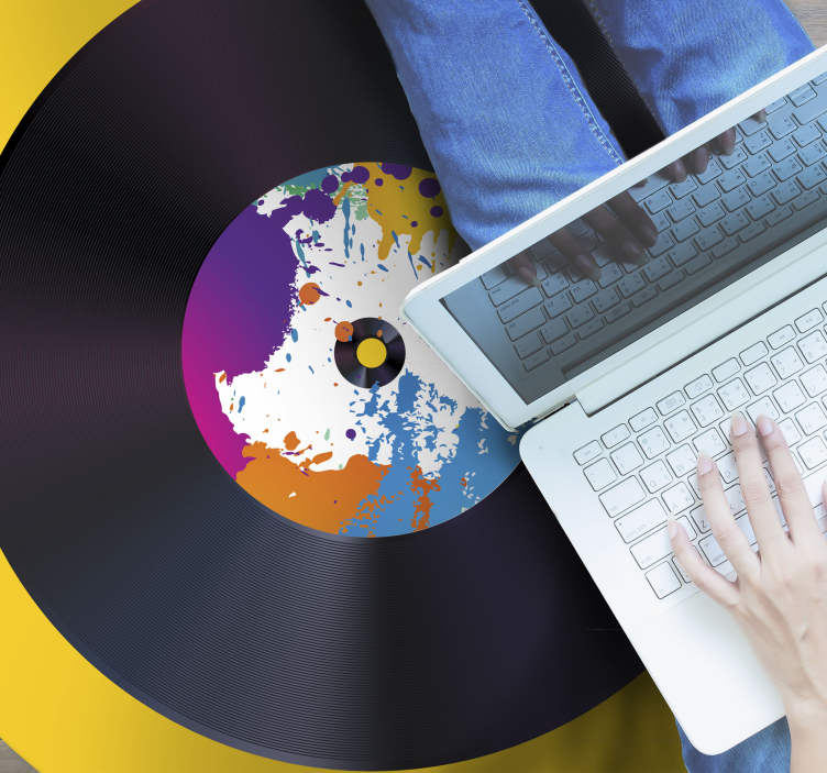 Fargerikt lp art moderne vinyl teppe - Tenstickers