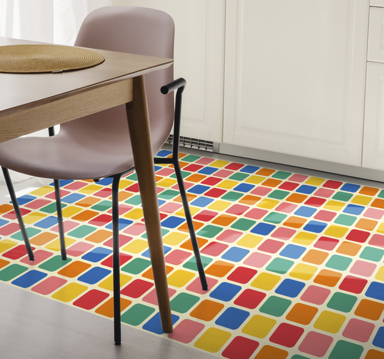Fargerike mosaikkruter vinyl teppe geometrisk - Tenstickers