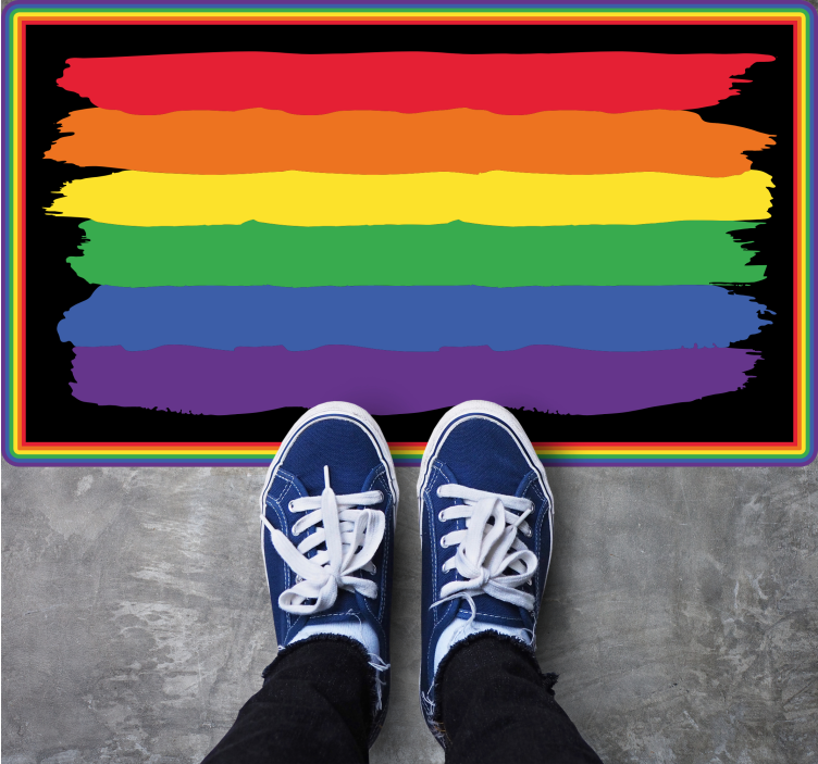 Fargerike regnbuestriper Vinyl teppe striper - Tenstickers