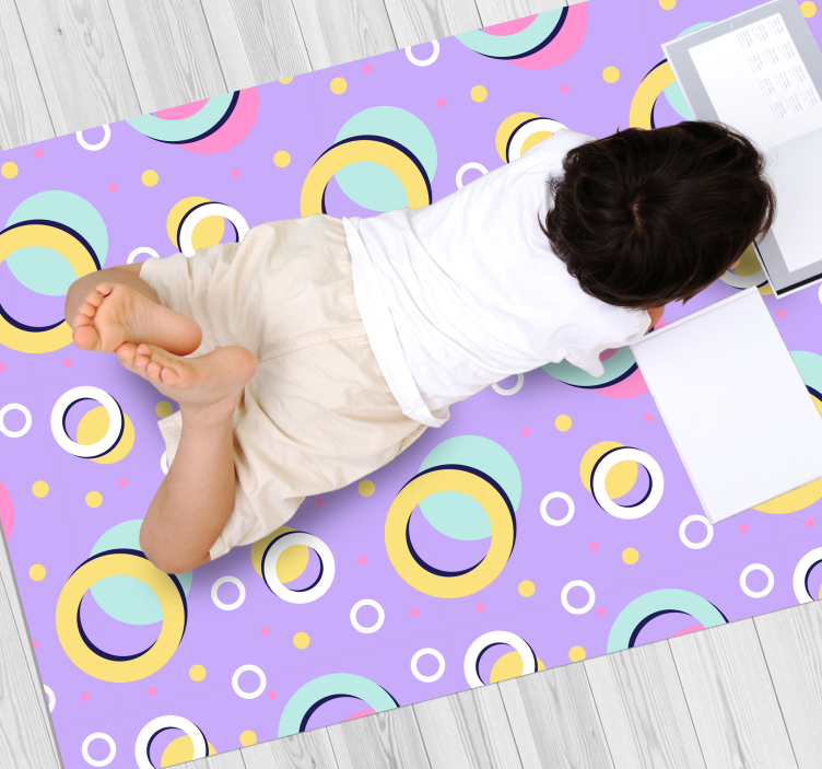 Fargerike sirkler barn vinyl teppe - Tenstickers