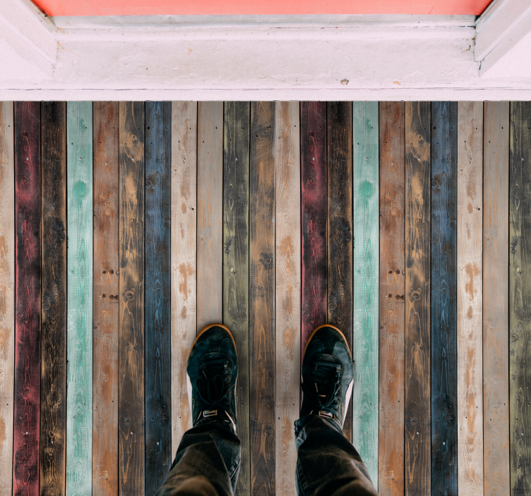 Fargerike vertikale planker vinyl teppe tre - Tenstickers