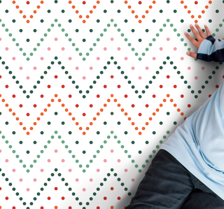 Fargerikt chevronmønster Vinyl teppe flere barn - Tenstickers