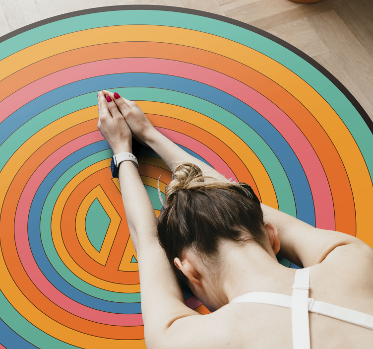 Fargerikt fredssymbol vinyl teppe ungdom - Tenstickers