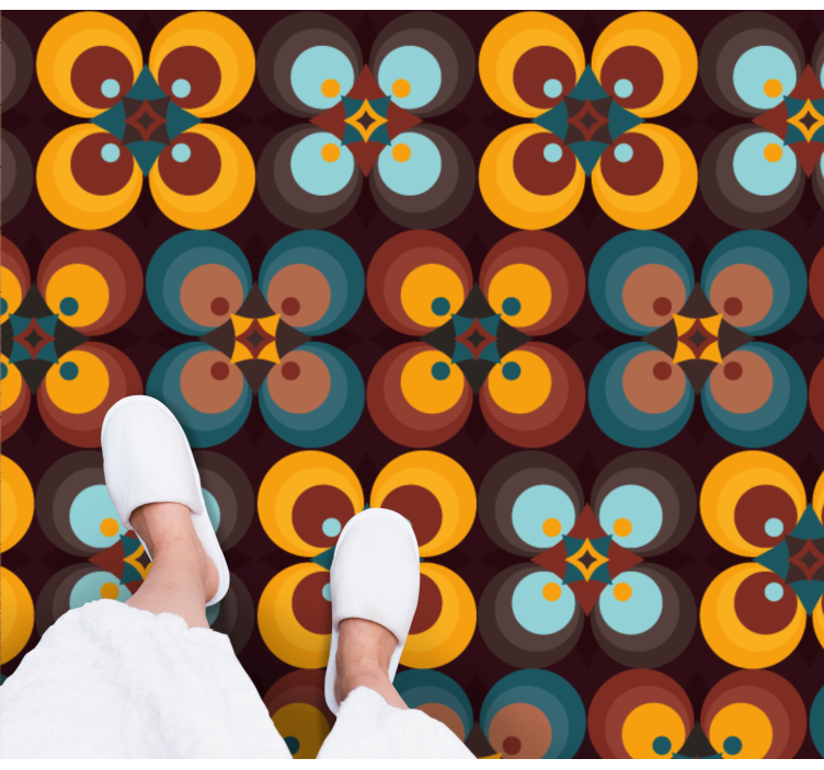 Fargerikt sirkulært mønster vinyl teppe hydraulisk - Tenstickers