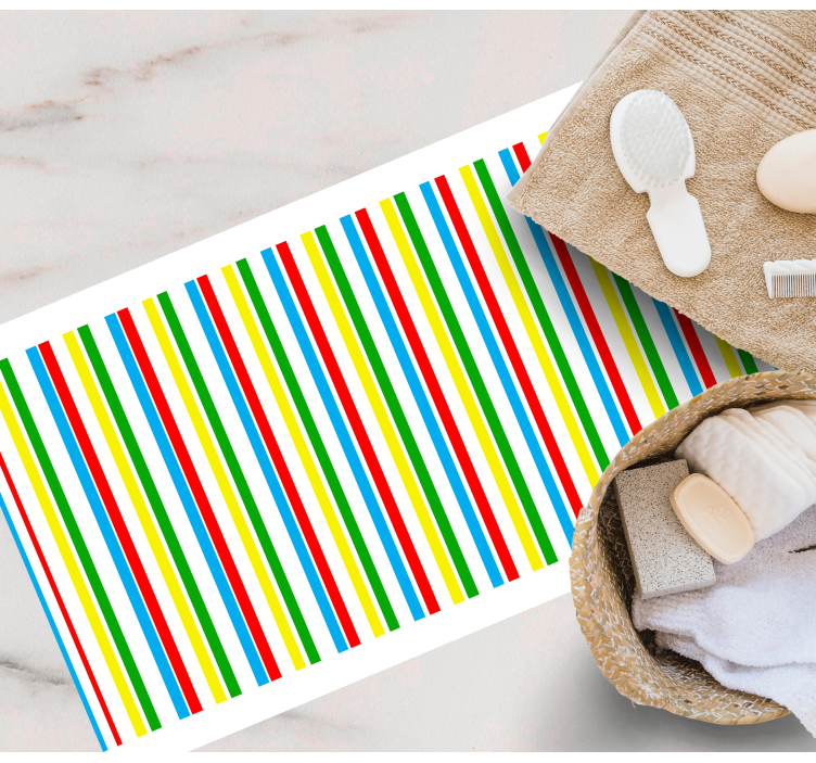 Fargerikt vertikalt mønster Vinyl teppe striper - Tenstickers