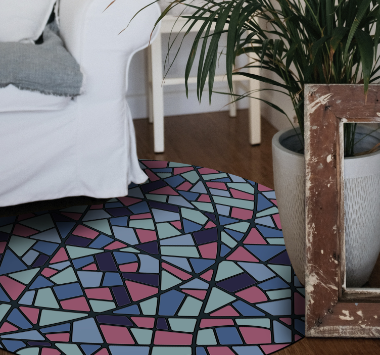 Farget glass mosaikk vinyl teppe - Tenstickers