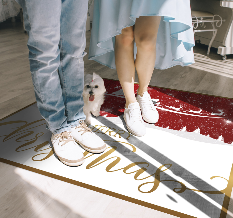 Festlig hilsen Jul vinyl teppe - Tenstickers