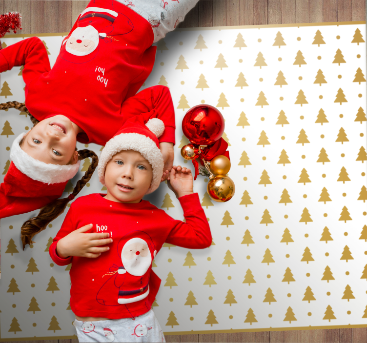 Festlig tremønster Jul vinyl teppe - Tenstickers