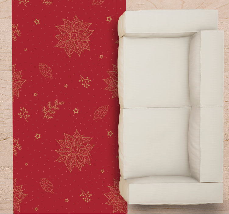 Festlige blomstermotiver vinyl teppe mandala - Tenstickers