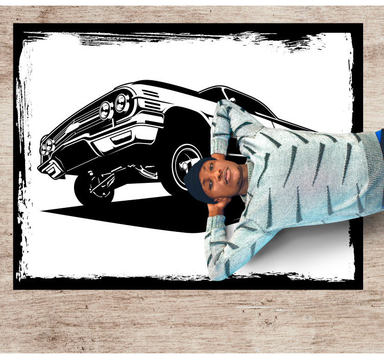 Fint muskelbil stue vinyl teppe - Tenstickers