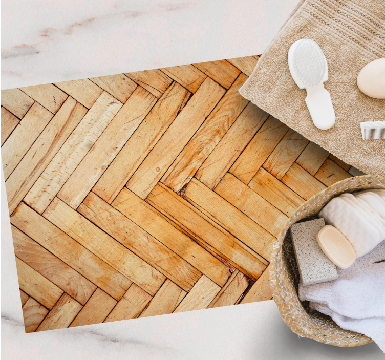 Fiskebensmønster vinyl teppe tre - Tenstickers