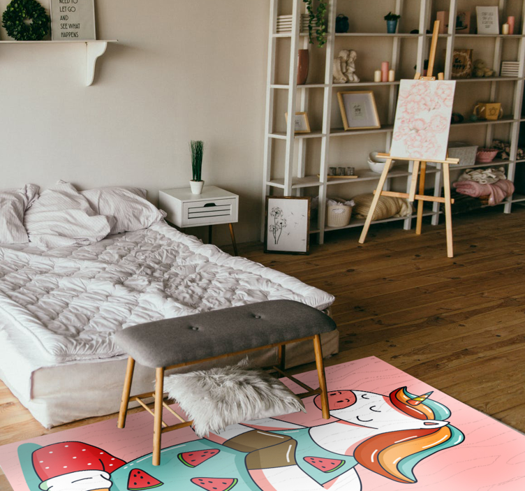 Fitness unicorn animal vinyl teppe - Tenstickers