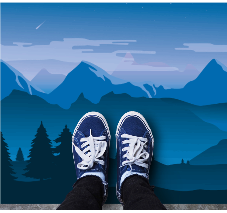 Fjellutsikt vinyl teppe natur - Tenstickers