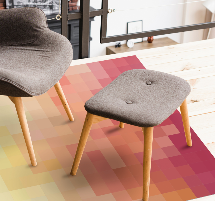 Flerfarget firkant mosaikk vinyl teppe - Tenstickers