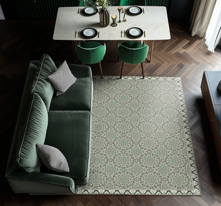 Floral flis mønster spiseroms vinylteppe - Tenstickers