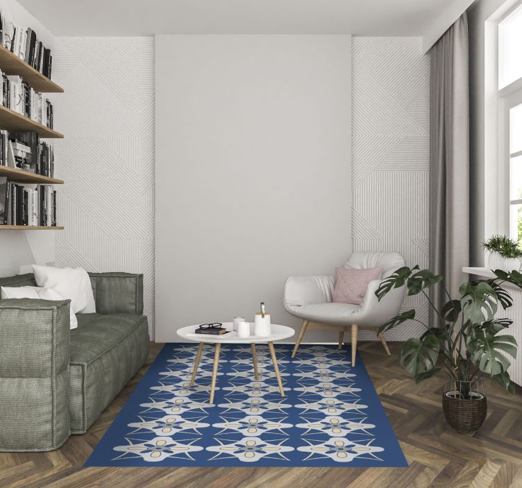 Floral fliser sammensetning vinyl teppe hydraulisk - Tenstickers