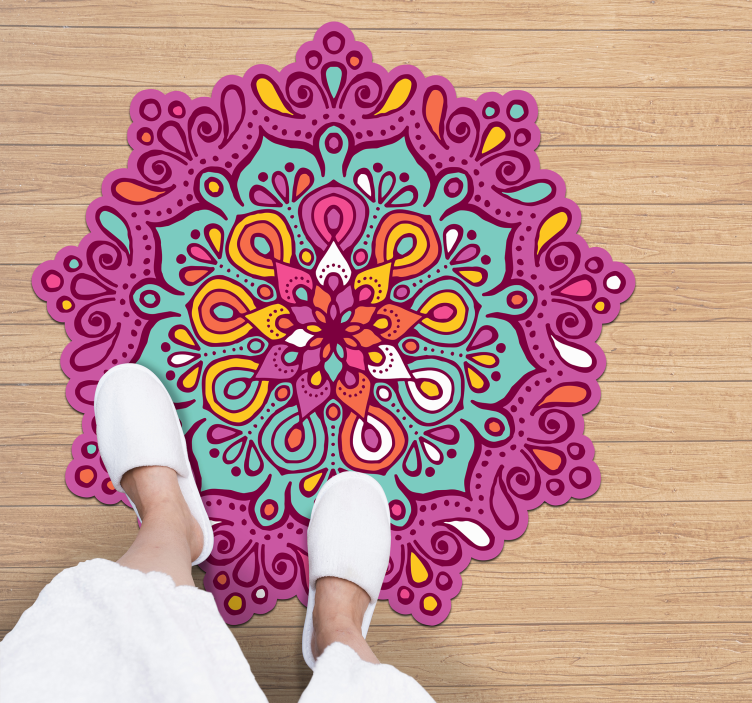 Floral mandala vinyltepper - Tenstickers
