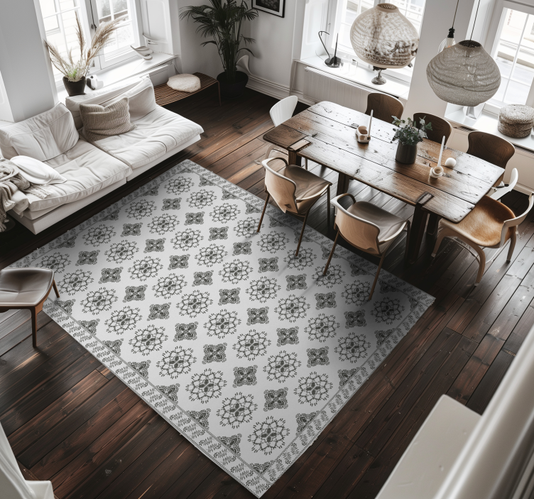 Floral vintage design spiseroms vinylteppe - Tenstickers