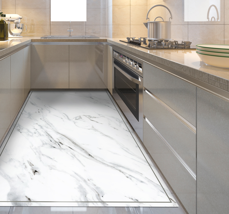 For kjøkken marmor effekt moderne vinyl teppe - Tenstickers